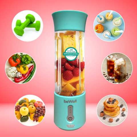 Blender kielichowy bezprzewodowy personalny turkusowy Blender kielichowy bezprzewodowy personalny turkusowy