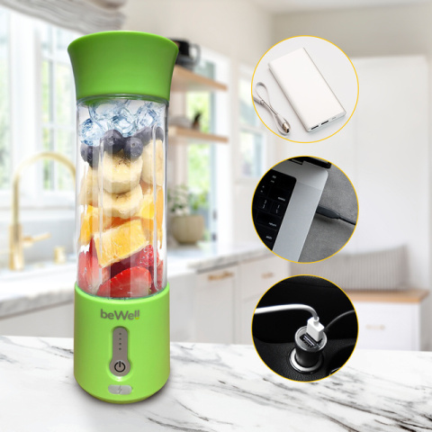 Blender kielichowy bezprzewodowy turystyczny limonkowy Blender kielichowy bezprzewodowy turystyczny limonkowy