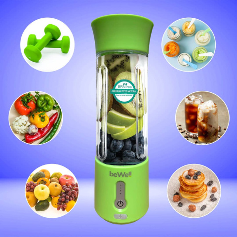 Blender kielichowy bezprzewodowy turystyczny limonkowy Blender kielichowy bezprzewodowy turystyczny limonkowy